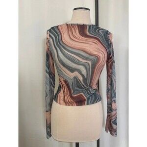 Mesh psychedelic women’s small top shein